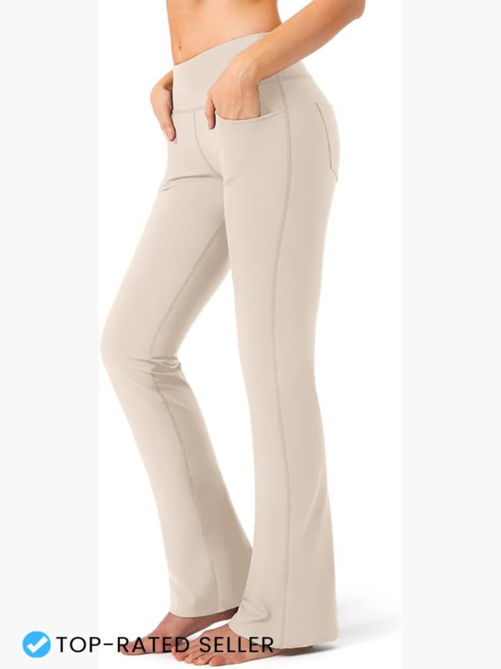 High Waisted Bootcut Yoga Pants with Pockets Stretchy Work Dress Pants Tall
